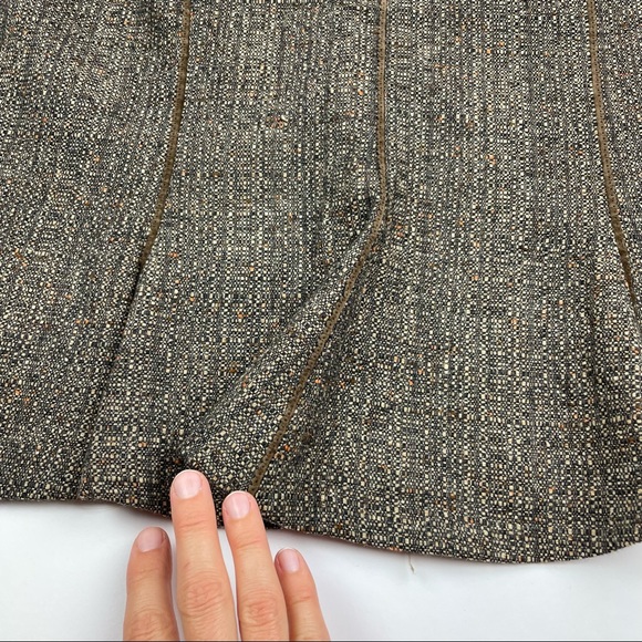 Ted Baker London Brown Tweed Wool Silk Pencil Skirt Women Size Medium - Picture 8 of 8